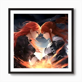 Two Anime Girls Art Print