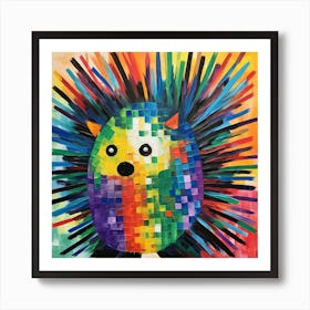 Rainbow Hedgehog Art Print