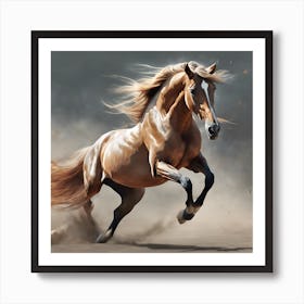 0 Depicts A Beautiful Horse Jumping In The Air, With Esrgan V1 X2plus (1) Art Print