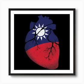 Taiwan Heart Flag Art Print