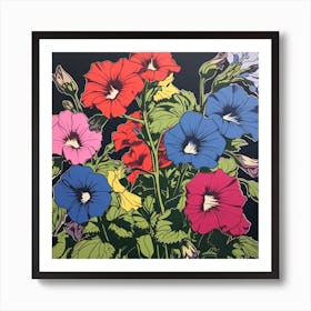 Canterbury Bells 1 Pop Art Illustration Square Art Print