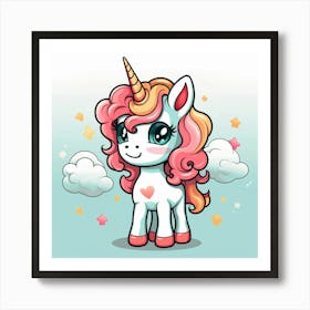 Cute Unicorn 99 Art Print