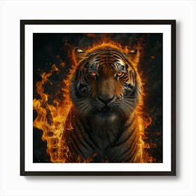 Tiger On Fire 1 Art Print