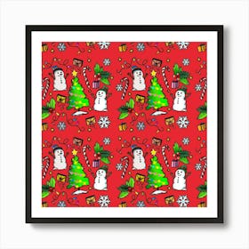 Christmas Fabric Art Print