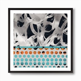 Abstract Acqua Dots I Art Print