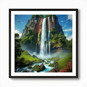 Water is falling from the height Art Print