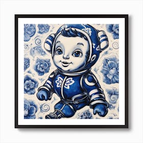 Astro Boy Cartoon Delft Tile Illustration 3 Art Print