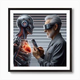 Man And A Robot 1 Art Print