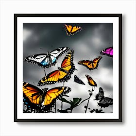 Butterflies In The Sky 5 Art Print