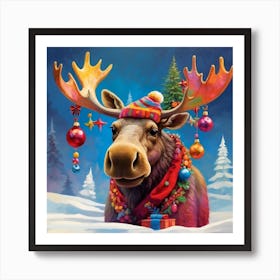 Moose In Winter Art Print