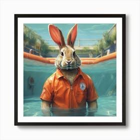 Rabbit In The Pool Art Print