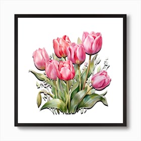 Colorful Tulip Bouquet Art Print