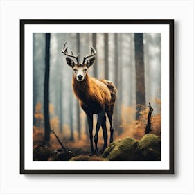 Deer In The Forest 7 Art Print