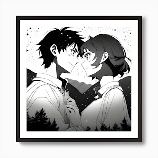 Immortal Black Wedding anime couple manga fanart Art Print by