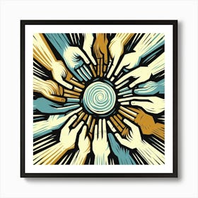 Circle Of Hands Art Print