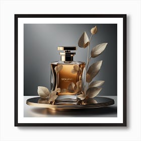 Gold Perfume Bottle Art Print