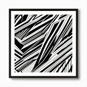 Abstract Black And White Lines Art Print