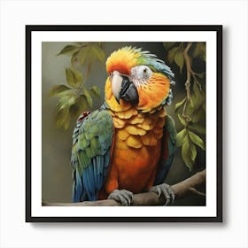 Parrot On A Branch 1 Art Print