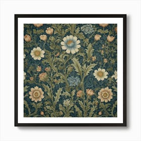 William Morris style Wallpaper Art Print