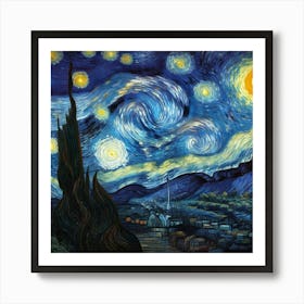The Starry Night, Vincent Van Gogh 3 Art Print