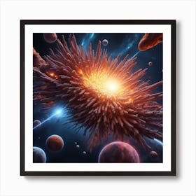 Stunning Deep Space Supernova Explosion And Stars Art Hyperrealistic 63539570 Art Print