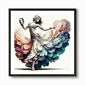 Dancer With Feathers Art Print