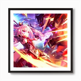 Girl With A Sword Art Print