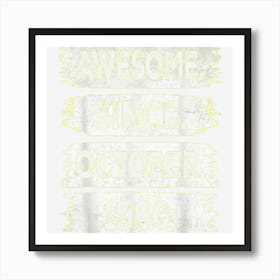 62nd Birthday Gifts Awesome Since October 1960 62 Years Old Art Print