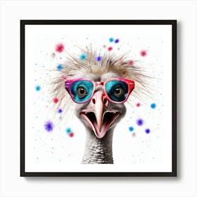 Ostrich In Sunglasses Art Print