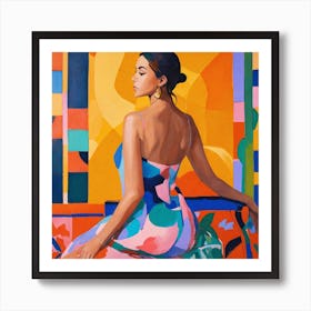 Woman In A Colorful Dress 2 Art Print