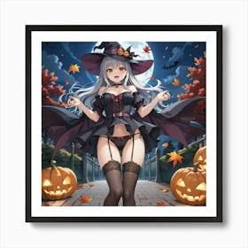 Anime Halloween Vampire Witch 2 Art Print