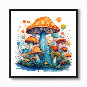 Colorful Mushrooms 5 Art Print