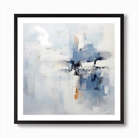 Azure Ambiance: Abstract Brushstrokes in Shades of Blue Art Print