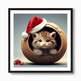 Christmas Kitten Art Print