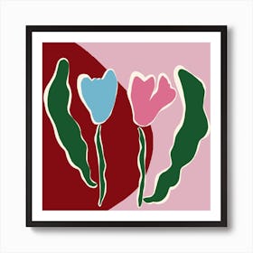 Retro minimal flower IV Art Print