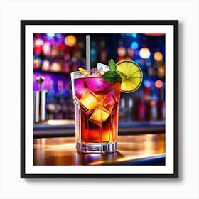 Cocktail On A Bar 11 Art Print