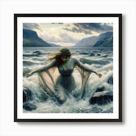 Woman In The Water 2 Art Print