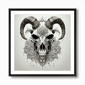 Skull Of A Ram Art Print