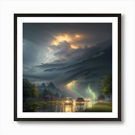 Thunder And Rain Storm, By Charles Dyson In Year 2024 Art Print