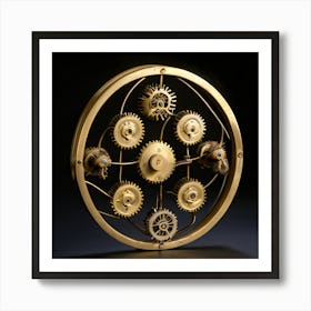 Clock With Gears Art Print