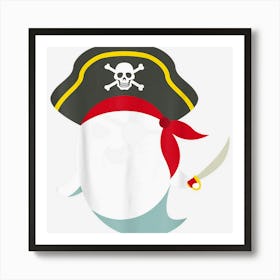 Scary Cute Ghost Boo Pirate King Costume Funny Halloween Art Print