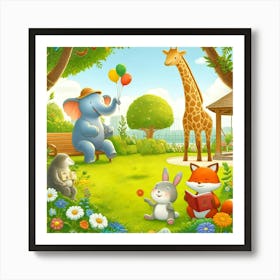 Animal Park Art Print