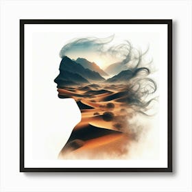 Portrait Of A Woman In The Desert 3 Art Print