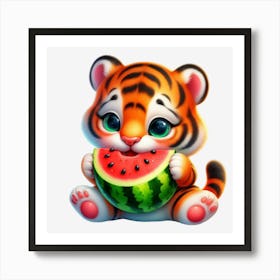 Watermelon Tiger Art Print