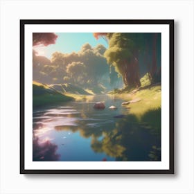 River In The Forest 80 Art Print