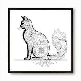 Feline Cat Creative Artwork Illustration 151 Art Print