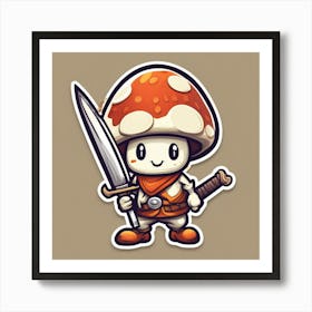 Mushroom Samurai Art Print