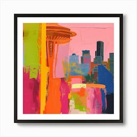 Abstract Travel Collection Seattle Washington 4 Art Print