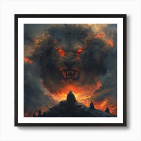 Lion in the Night Sky Art Print