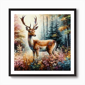 Deer In The Forest 1 Art Print